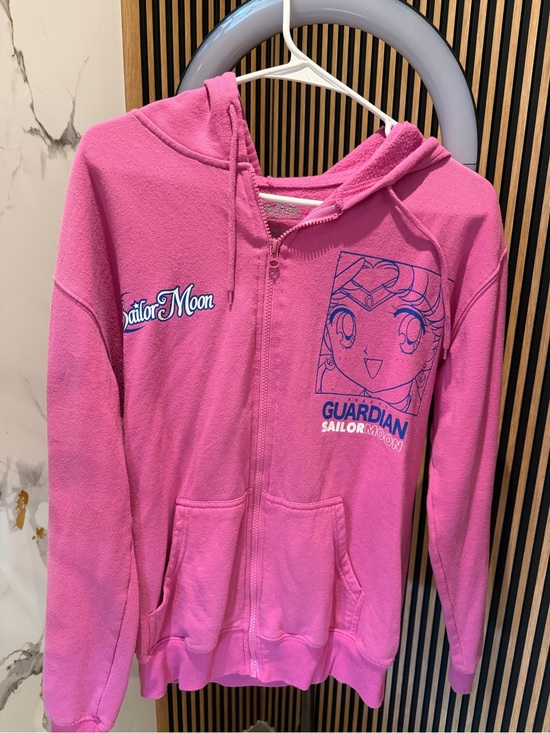 Sailor Moon Jackets & Blazers - Sailor Moon Pink Zip Up Hoodie Guardian Anime Size S